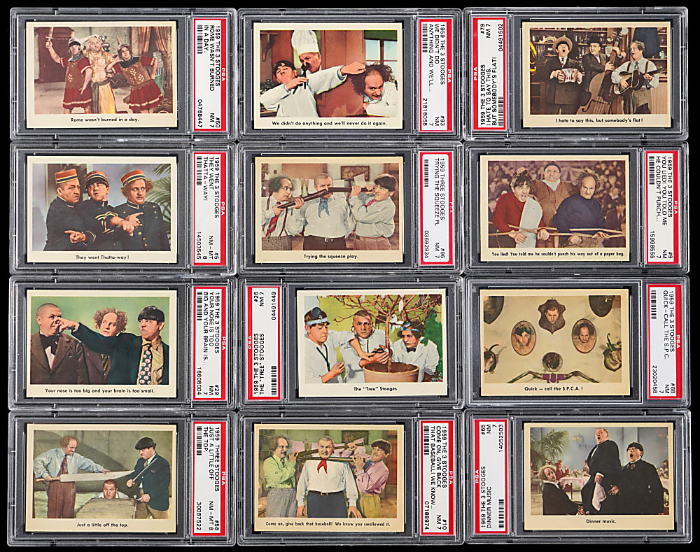 1959 Fleer The 3 Stooges Complete PSA Graded Set (96) - #26 PSA Set Registry with 7.57 GPA!