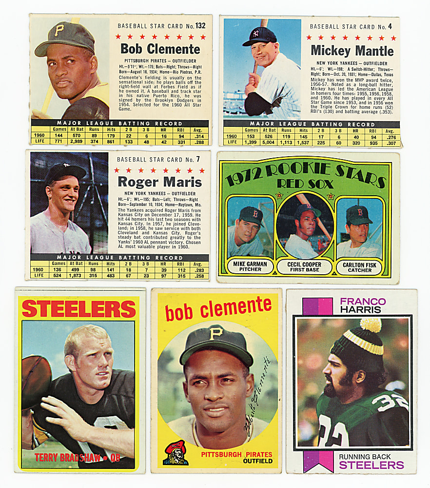 1954-1973 Baseball & Football Shoebox Collection (425+) with (75+) Hall of Famers Including Clemente, Mantle & Mays