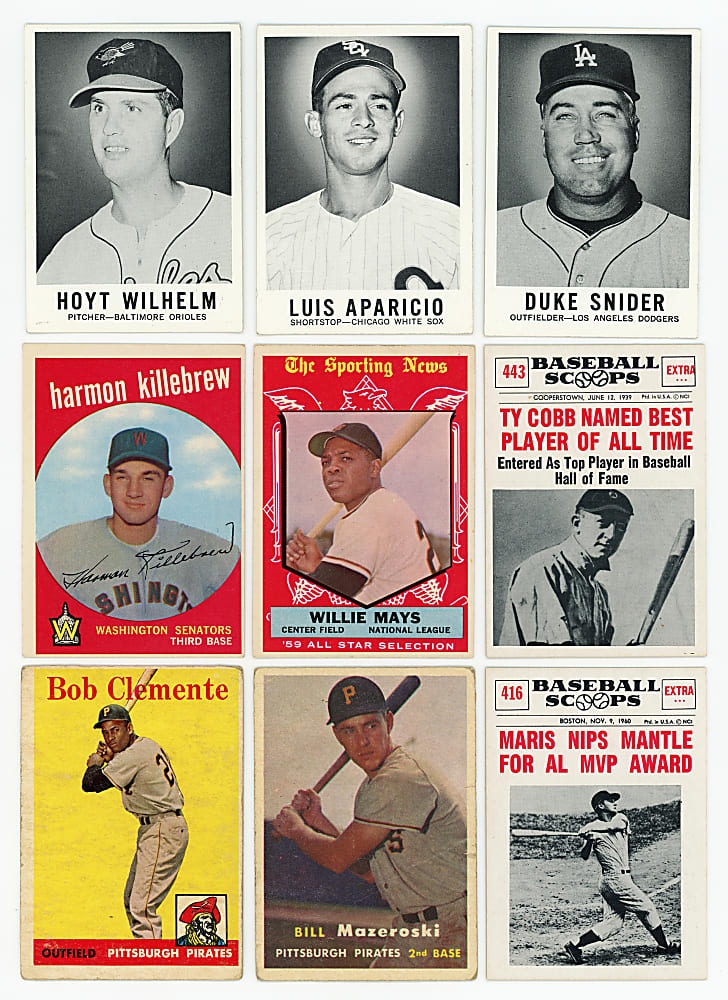1954-1973 Baseball & Football Shoebox Collection (425+) with (75+) Hall of Famers Including Clemente, Mantle & Mays