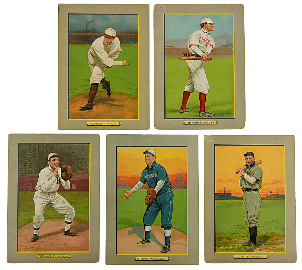1911 T3 Turkey Red Cabinets Group (5) All Advertising Backs
