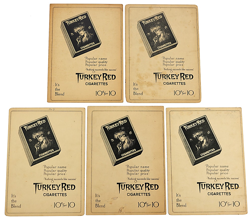 1911 T3 Turkey Red Cabinets Group (5) All Advertising Backs