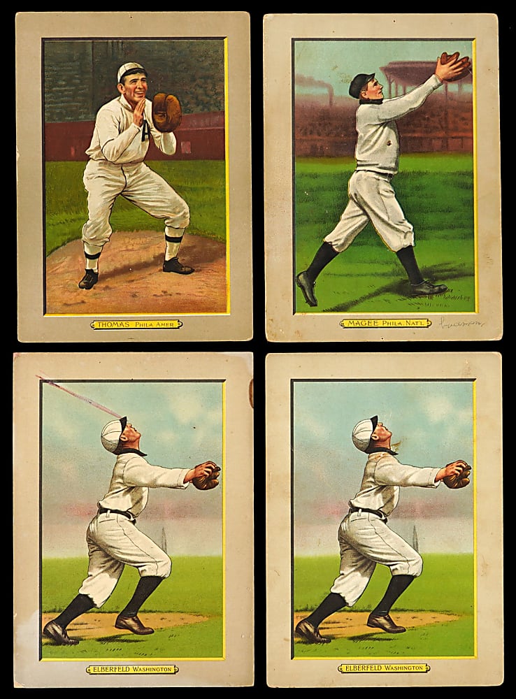 1911 T3 Turkey Red Cabinets Group (4) with One Ad Back
