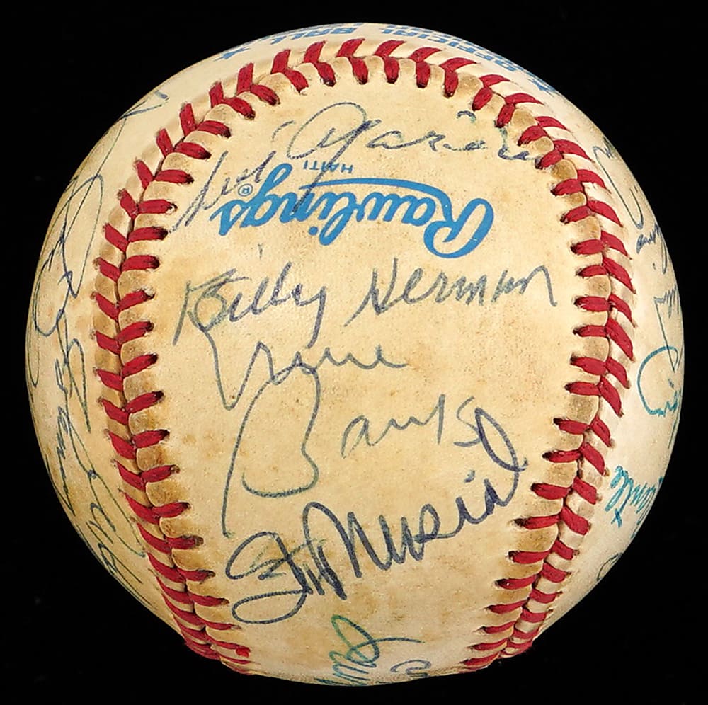 Hall of Famer Multi-Signed Baseball with T. Williams, Mantle, DiMaggio, Aaron, Mays, Banks, Dickey, Terry & Musial - Full JSA LOA