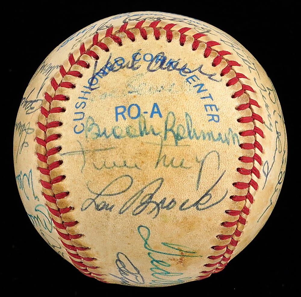 Hall of Famer Multi-Signed Baseball with T. Williams, Mantle, DiMaggio, Aaron, Mays, Banks, Dickey, Terry & Musial - Full JSA LOA
