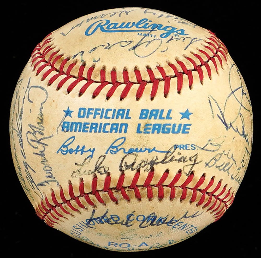 Hall of Famer Multi-Signed Baseball with T. Williams, Mantle, DiMaggio, Aaron, Mays, Banks, Dickey, Terry & Musial - Full JSA LOA