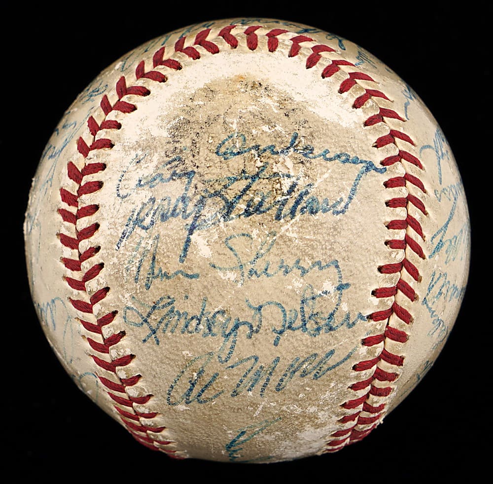 1963 New York Mets Team Signed Baseball with (27) Signatures Including Casey Stengel, Duke Snider & Lindsey Nelson (Announcer)