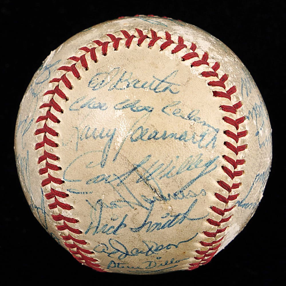1963 New York Mets Team Signed Baseball with (27) Signatures Including Casey Stengel, Duke Snider & Lindsey Nelson (Announcer)