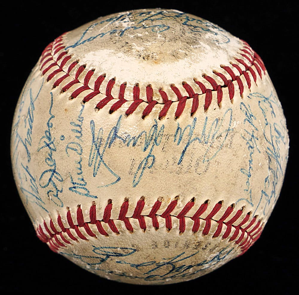 1963 New York Mets Team Signed Baseball with (27) Signatures Including Casey Stengel, Duke Snider & Lindsey Nelson (Announcer)