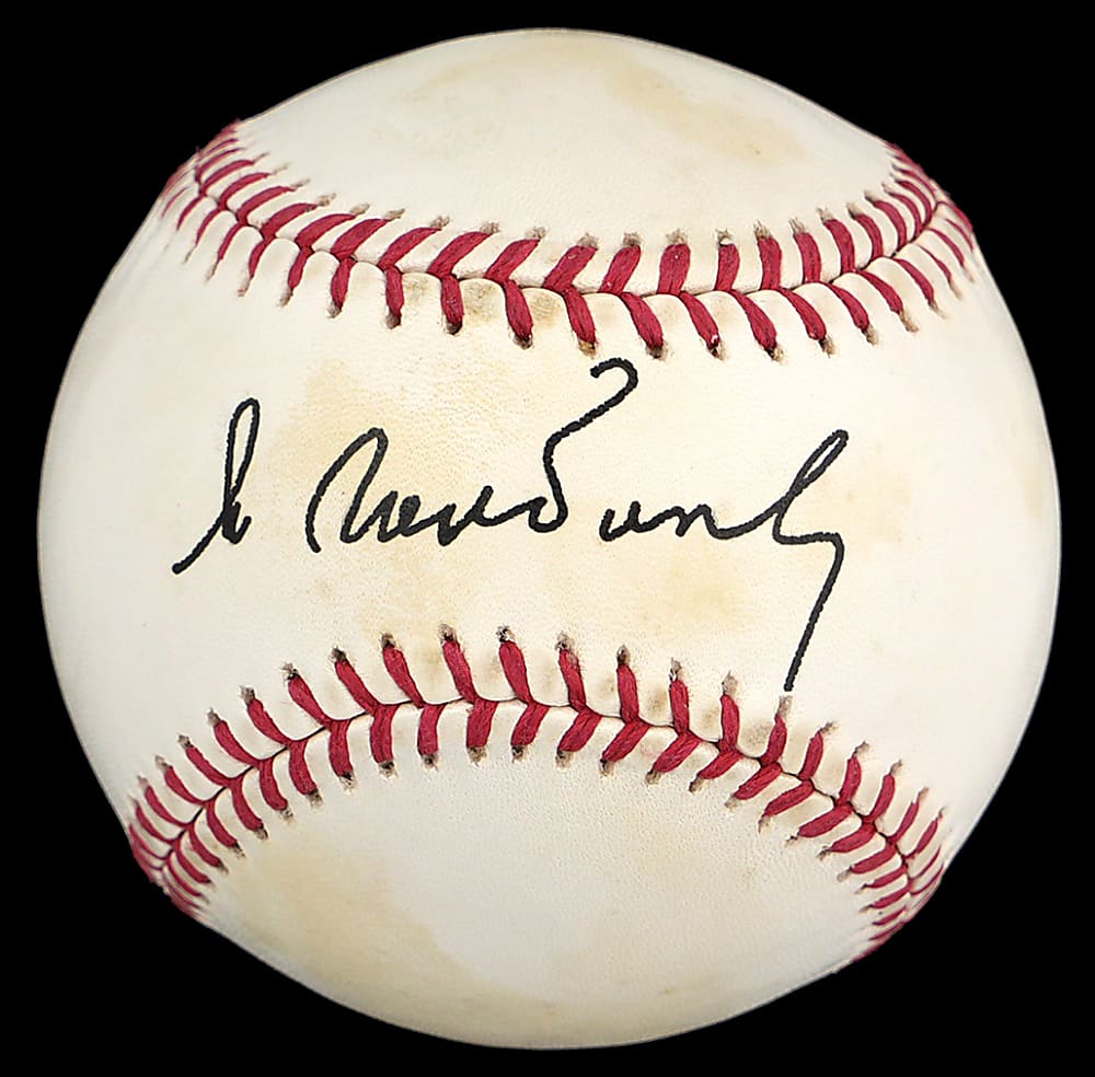 Mikhail Gorbachev Single-Signed OAL/Brown Baseball