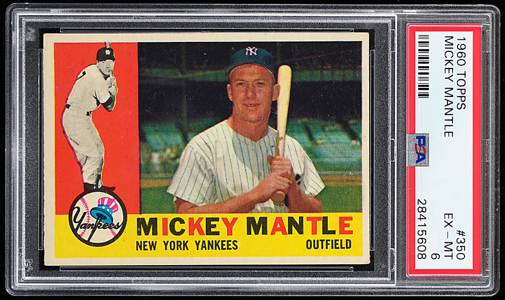 1960 Topps #350 Mickey Mantle PSA EX-MT 6