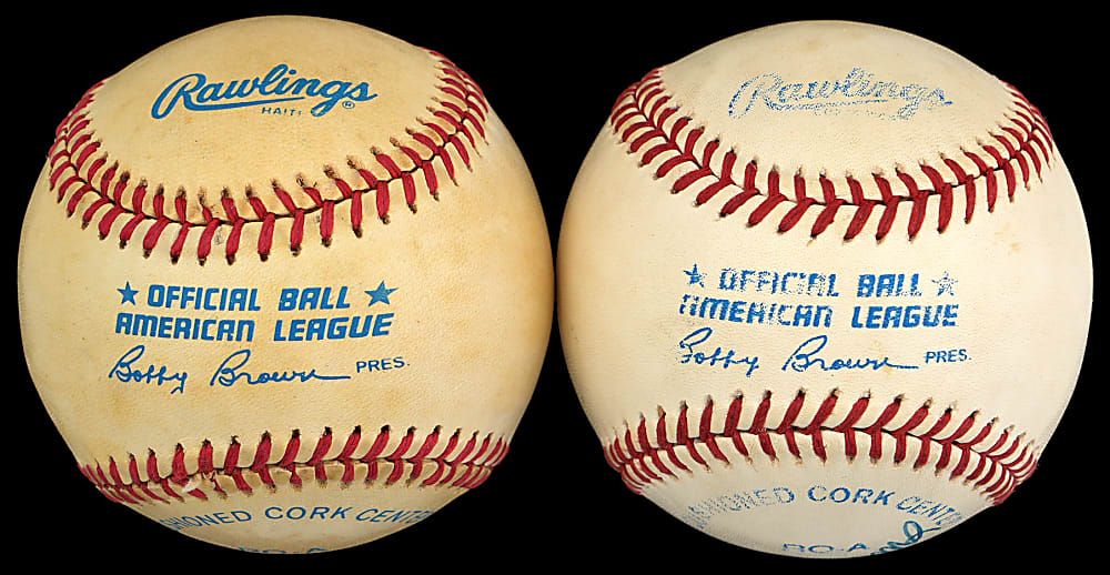 Ted Williams Dual Signed Baseball Pair with Stan Musial & Bobby Doerr