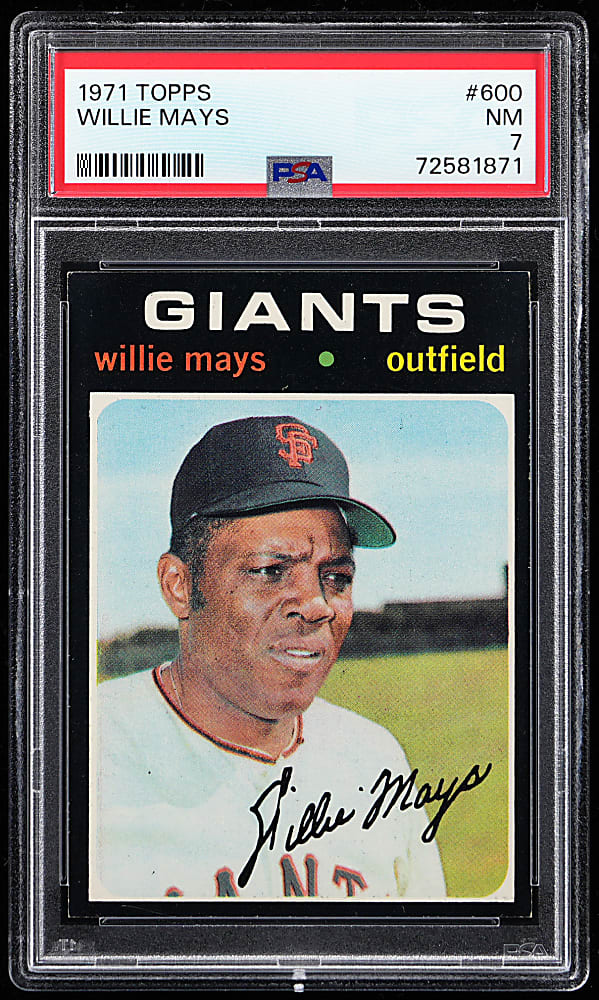 1971 Topps #600 Willie Mays PSA NM 7