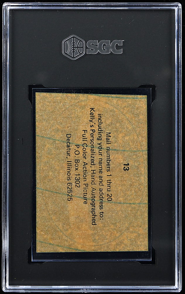 1969 Kelly's Chips Zip Stickers #13 Gale Sayers SGC GOOD 2 - Highest Graded!