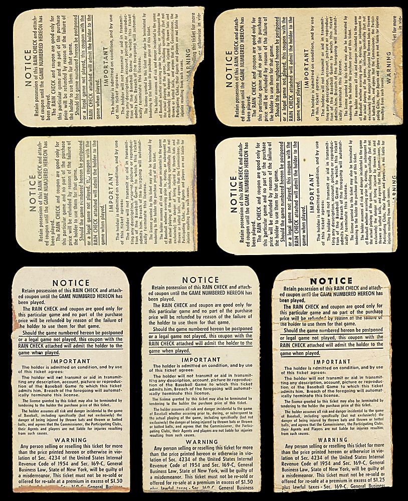 1957-1964 New York Yankees World Series Ticket Stub Collection (7) with Mantle, Maris, Berra, Aaron Home Runs!