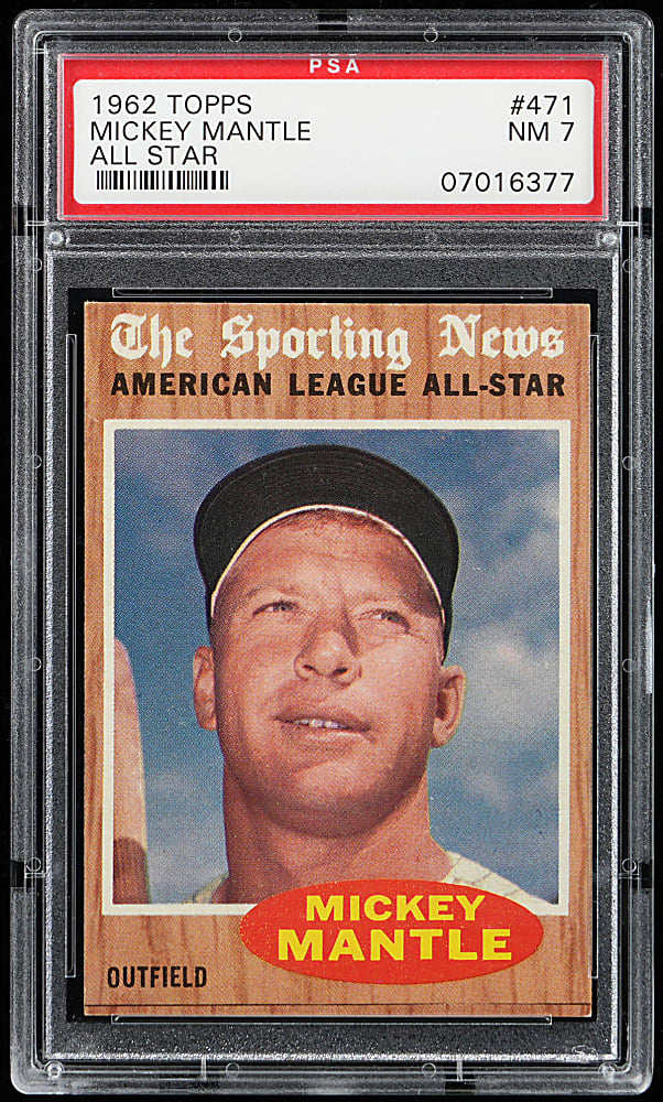 1962 Topps #471 Mickey Mantle All-Star PSA NM 7
