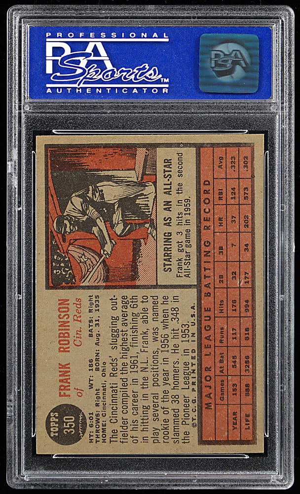 1962 Topps #350 Frank Robinson PSA NM 7
