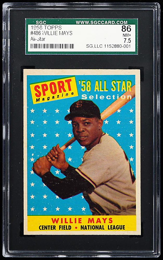 1958 Topps #486 Willie Mays All-Star SGC NM+ 7.5