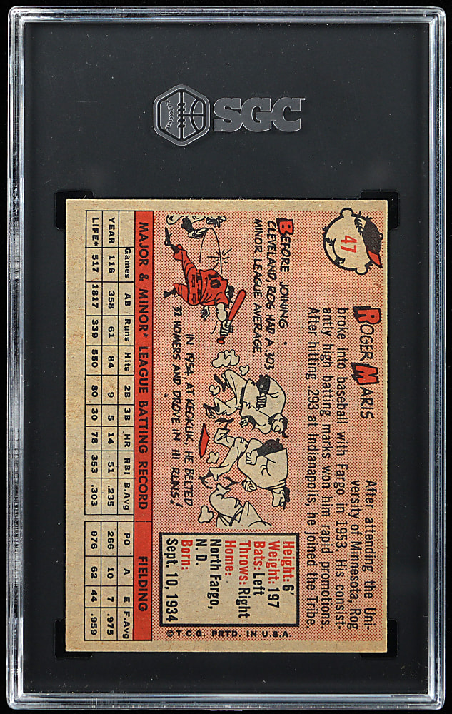 1958 Topps #47 Roger Maris Rookie SGC VG/EX+ 4.5