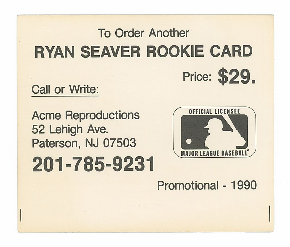 1990 Acme Productions "Mets 1967 Rookie Stars" Nolan Ryan & Tom Seaver Dual-Signed Promo