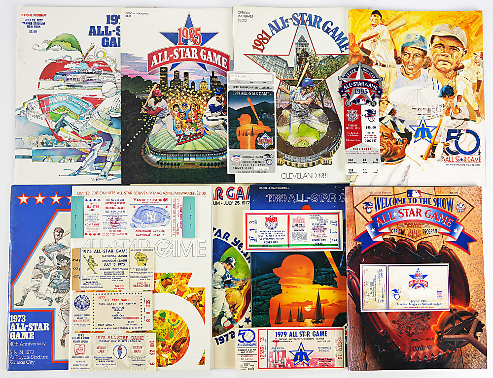 1972-1995 Nolan Ryan All-Star Game Tickets & Programs Complete Run (18 Total Items)
