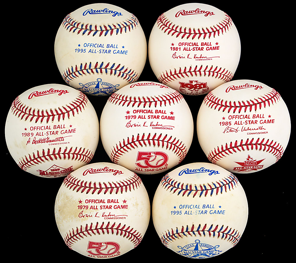 1979-1995 Nolan Ryan Signed Official All-Star Game Collection (7) with (3) Inscribed