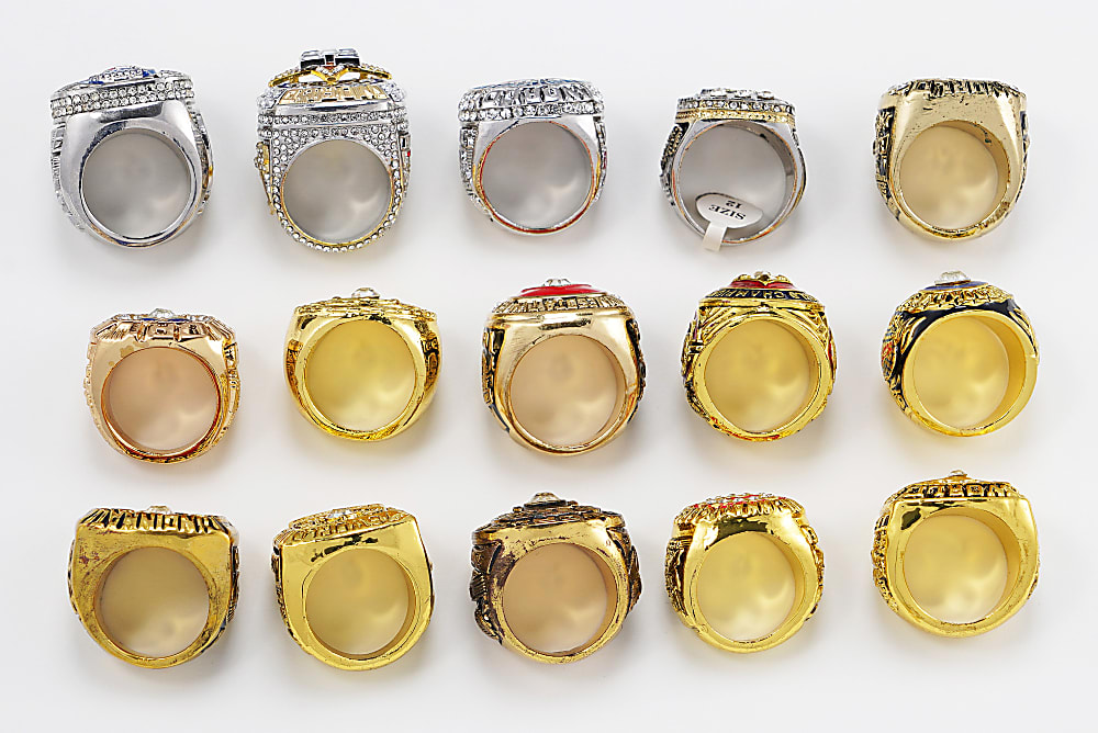 1919-2022 World Series Championship Rings Replicas Collection (15) with Various Hall of Famers