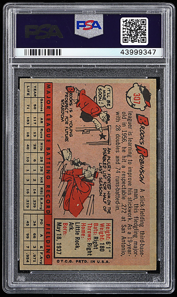 1958 Topps #307 Brooks Robinson PSA NM 7