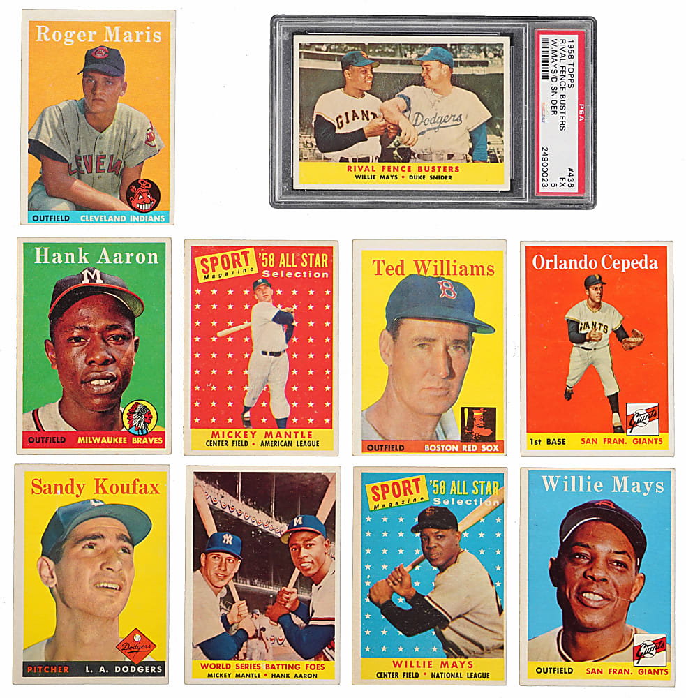 1958 Topps Near Complete Set (480/494) with One PSA Graded