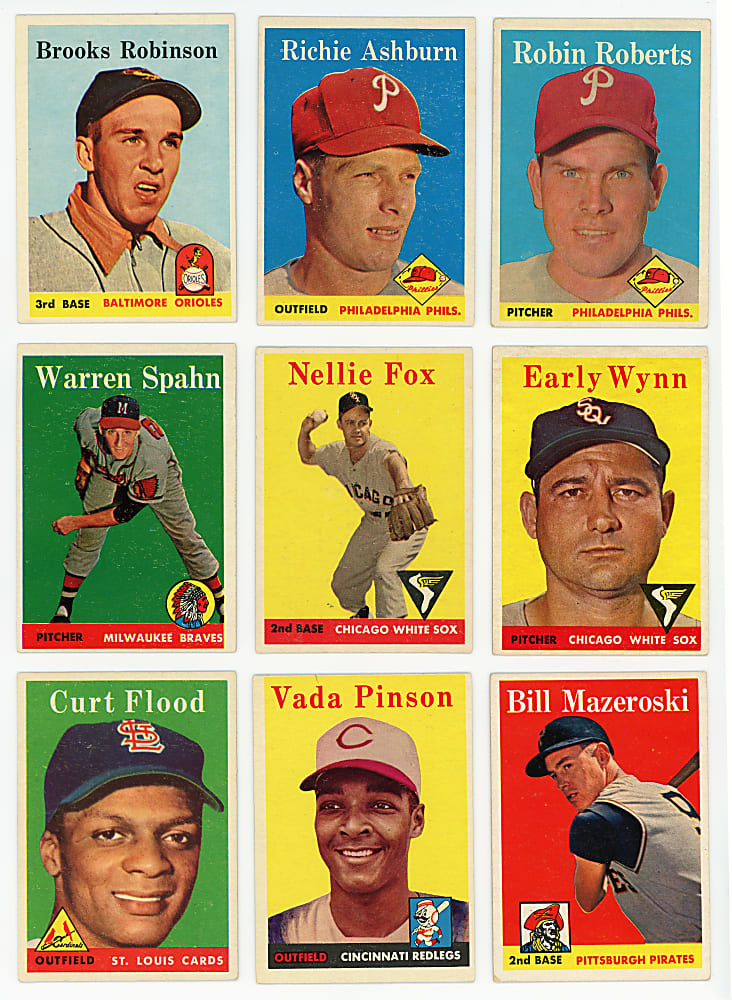 1958 Topps Near Complete Set (480/494) with One PSA Graded