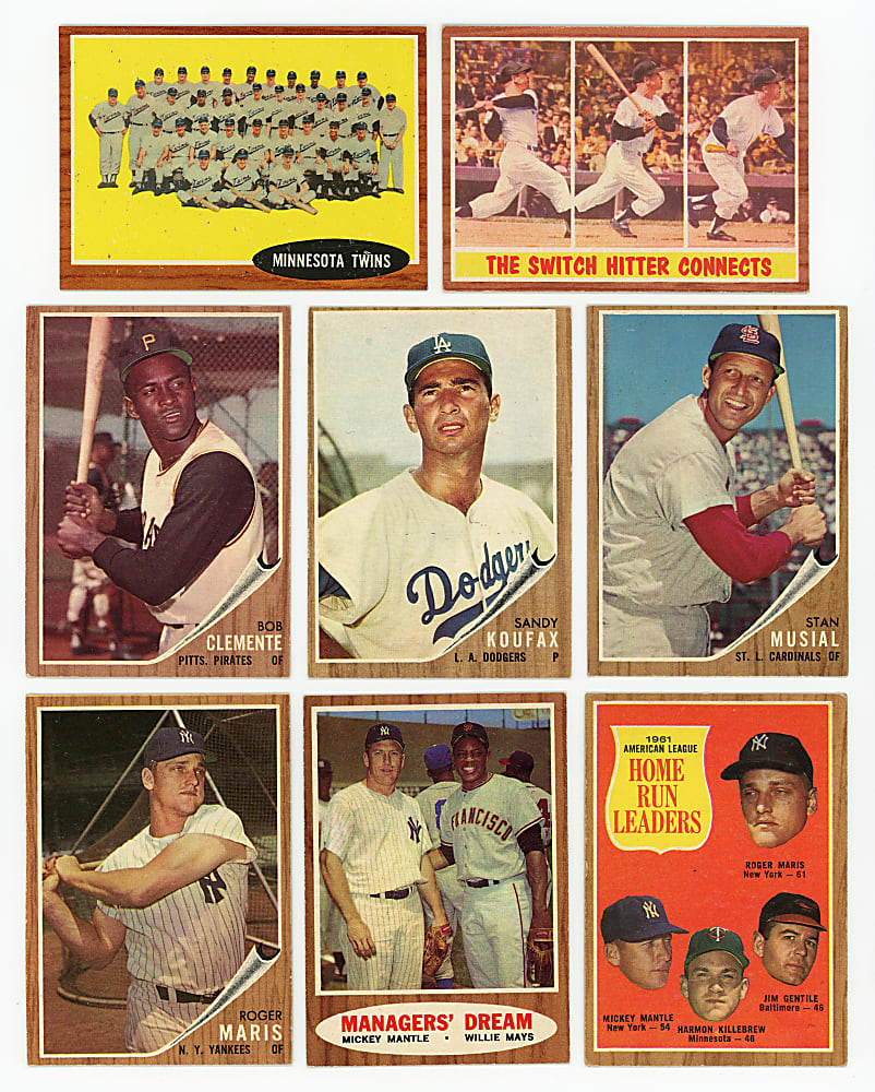 1962 Topps Starter Set (293/598) with Several Hall of Famers & Stars