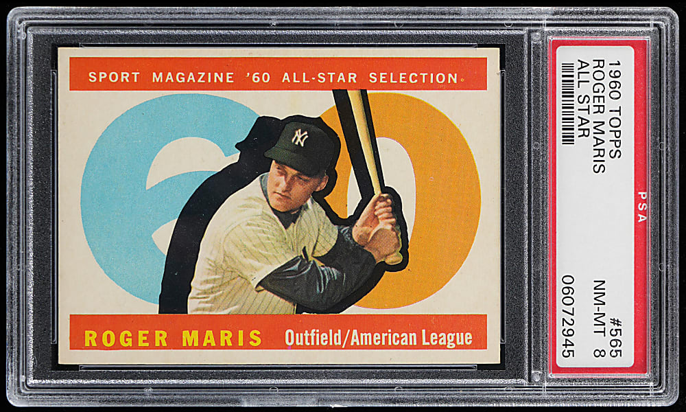 1960 Topps #565 Roger Maris All-Star PSA NM-MT 8
