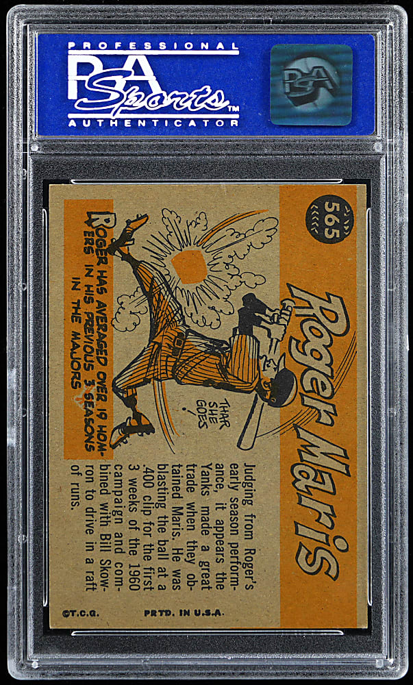 1960 Topps #565 Roger Maris All-Star PSA NM-MT 8