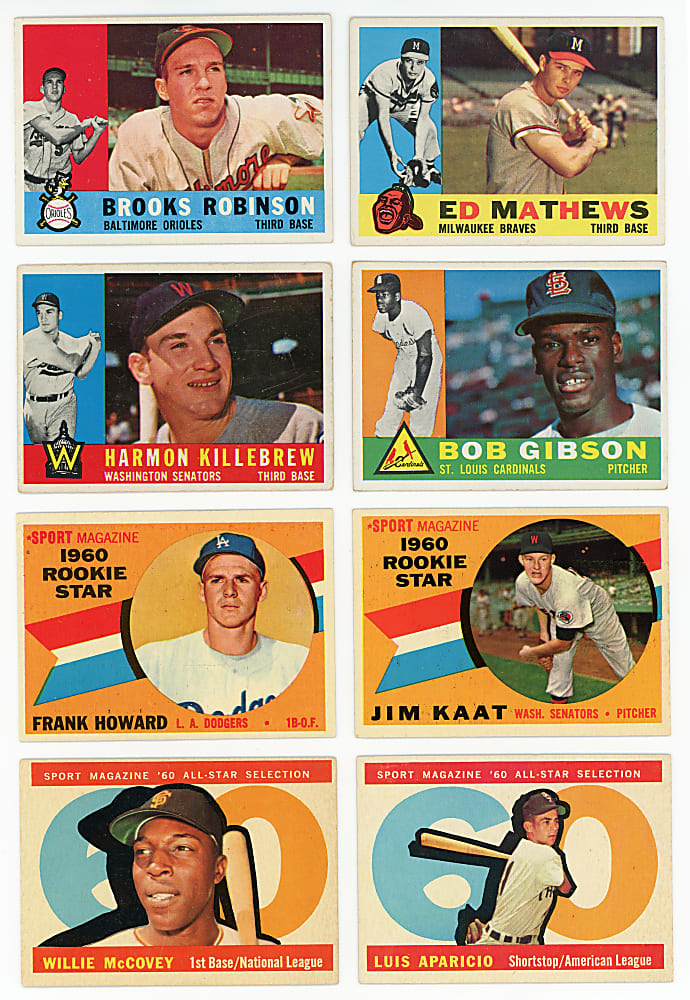 1960 Topps Near Complete Set (556/572) with 3 Graded Keys