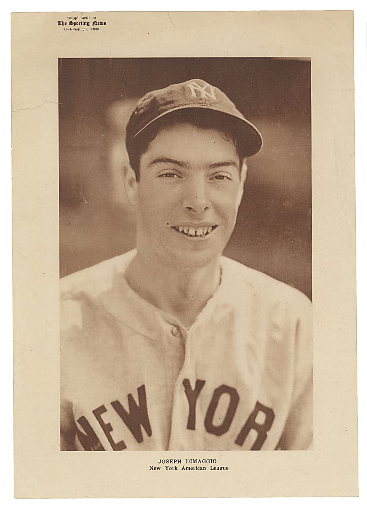 1939 M101-9 Sporting News Supplements Joe DiMaggio