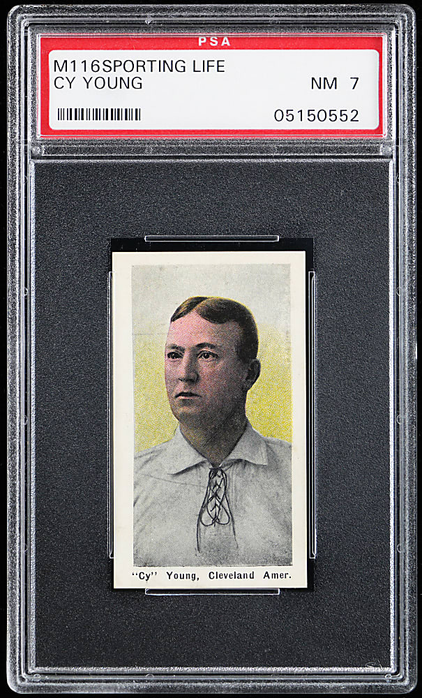 1910-1911 M116 Sporting Life Cy Young Blue Back PSA NM 7