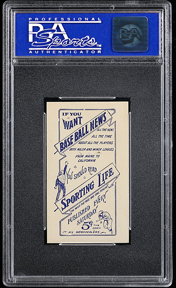 1910-1911 M116 Sporting Life Home Run Baker Blue Back PSA NM 7