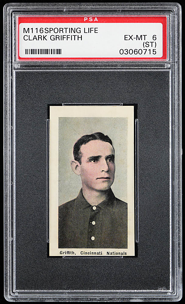 1910-1911 M116 Sporting Life Clark Griffith PSA EX-MT 6 (st)
