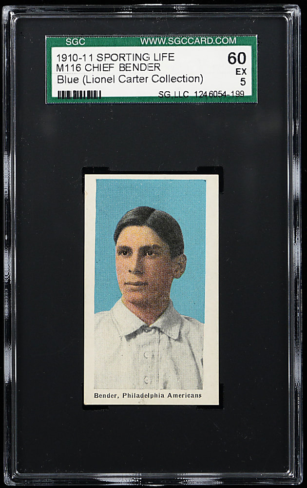 1910-1911 M116 Sporting Life Chief Bender Blue Background (Lionel Carter Collection) SGC EX 5