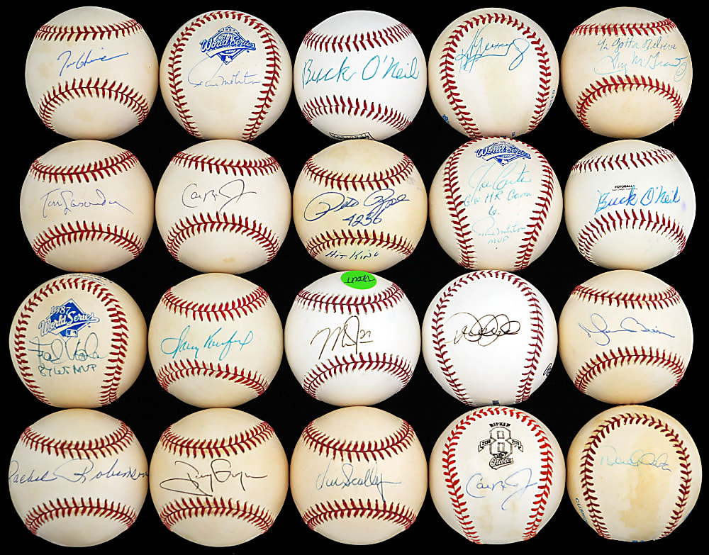 Hall of Famer/Star Signed Baseball Collection (55) with Koufax, 2 Jeter, Rivera & Trout