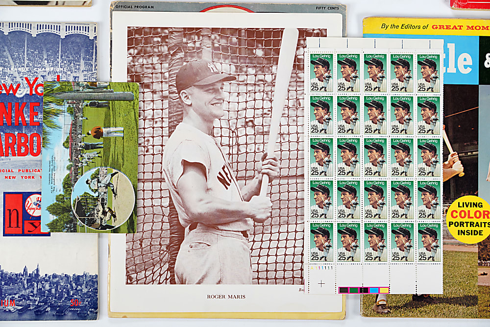 1920s-1970s New York Yankees Publications & Assorted Flats Collection (20) with Mantle, Maris, DiMaggio, Gehrig