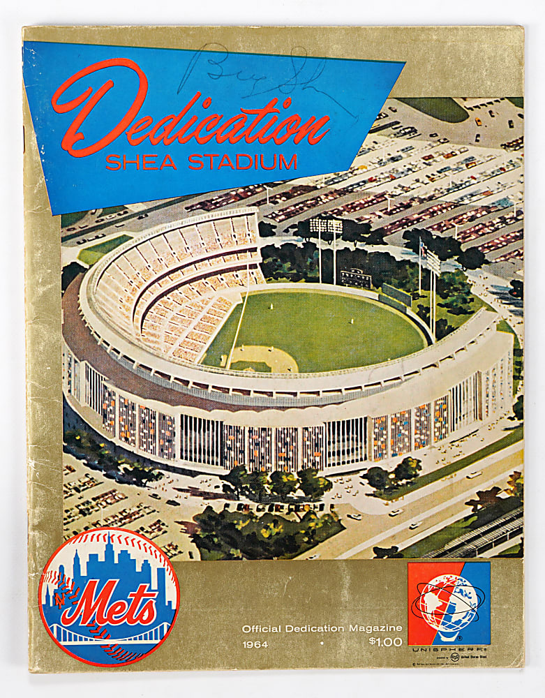 1964 New York Mets Official Shea Stadium Dedication Program Signed by Bill Shea + Others