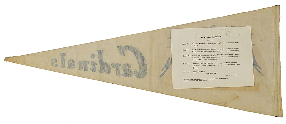 1961 St. Louis Cardinals Photo Pennant