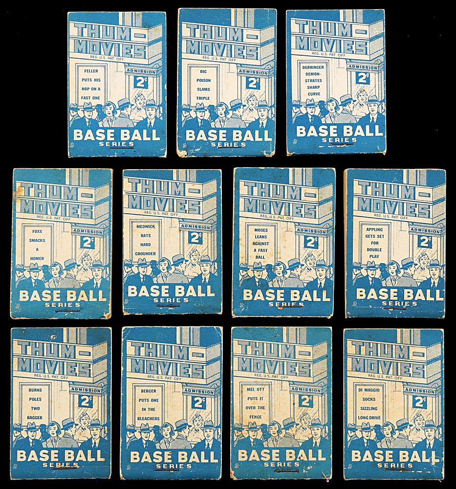 1937 R342 Goudey Thum-Movies Near Complete Set (11/13) with DiMaggio, Foxx & Ott