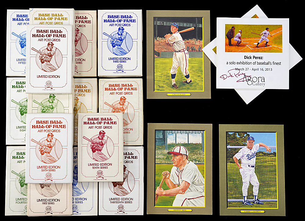 Perez-Steele Postcard Collection (170) with (15) Boxes Including Sets, Near Sets Plus Dick Perez Signed & Framed Lithograph