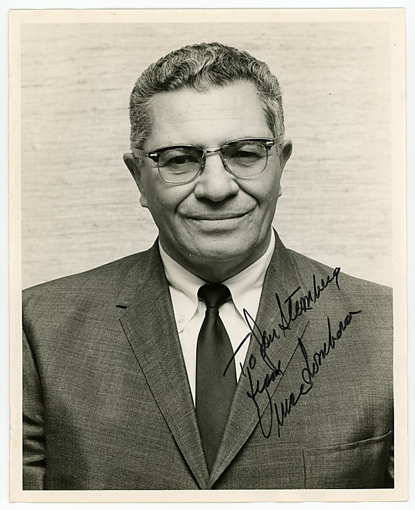 1969 Vince Lombardi Signed Washington Redskins Era Original Photograph by Nate Fine - Full JSA LOA