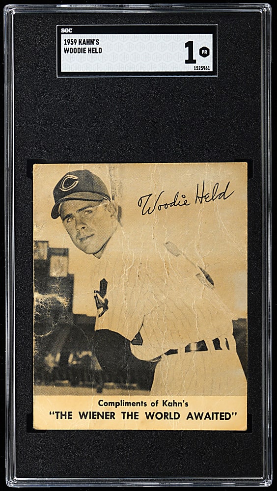 1959 Kahn's Wieners Woodie Held Shortprint with Tab SGC POOR 1 - Extremely Rare (Only 7 Graded by PSA/SGC)