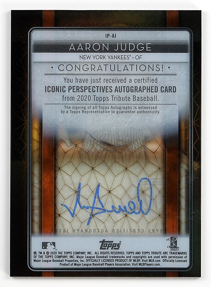 2020 Topps Tribute Iconic Perspectives Aaron Judge Certified Autograph #13/15