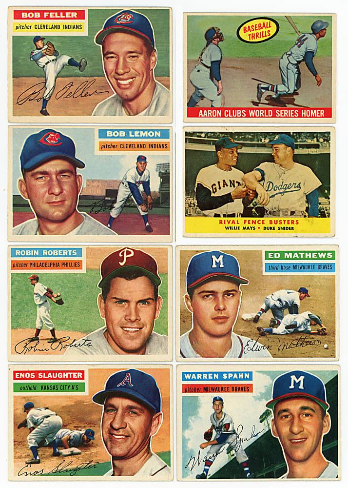 1951-1959 Topps & Bowman Collection (130) with (45+) Hall of Famers Including (4) Mickey Mantle and Jackie Robinson