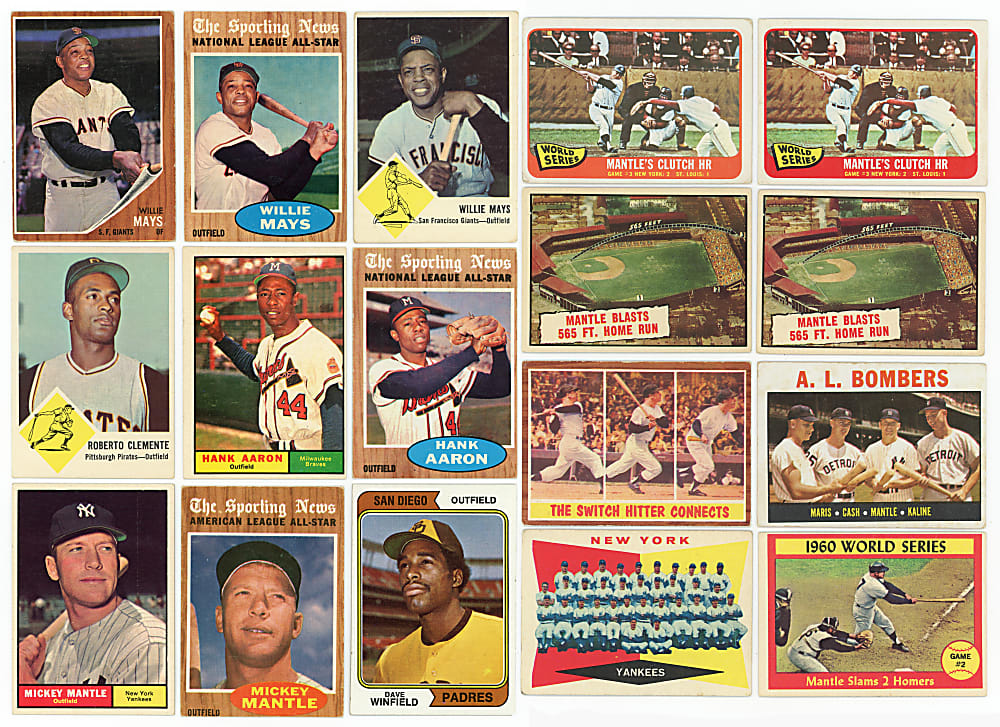 1960-1975 Baseball Shoebox Collection (700+) with (11) Mickey Mantle Plus Aaron, Clemente & Mays