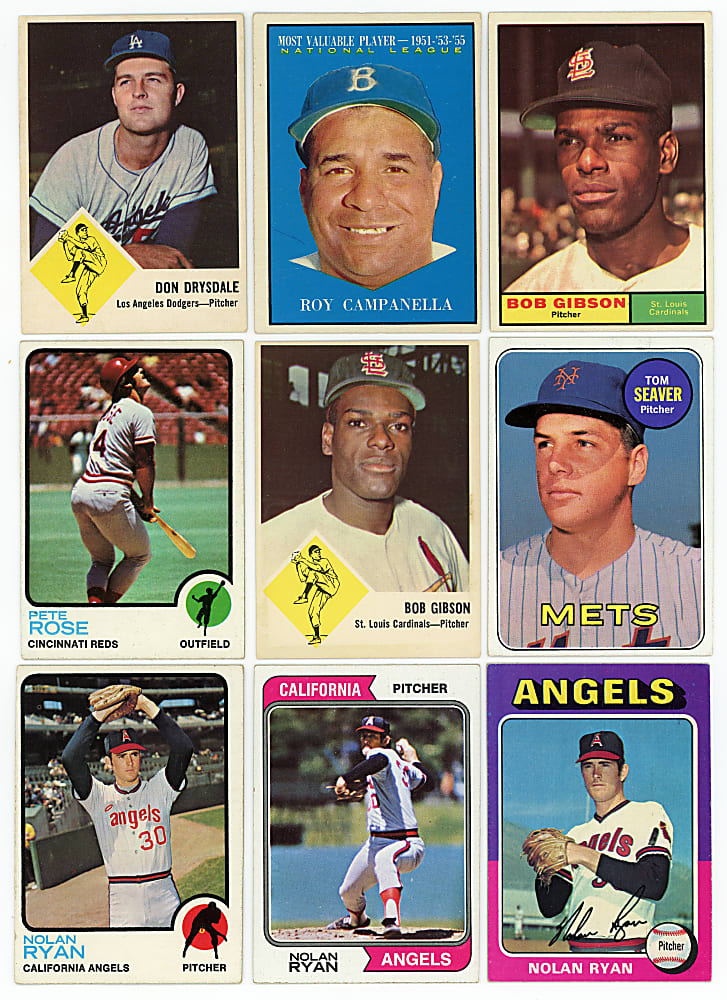 1960-1975 Baseball Shoebox Collection (700+) with (11) Mickey Mantle Plus Aaron, Clemente & Mays